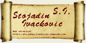 Stojadin Ivačković vizit kartica